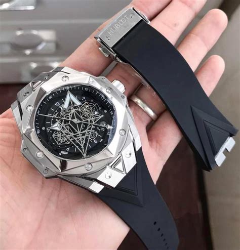 silver hublot watch